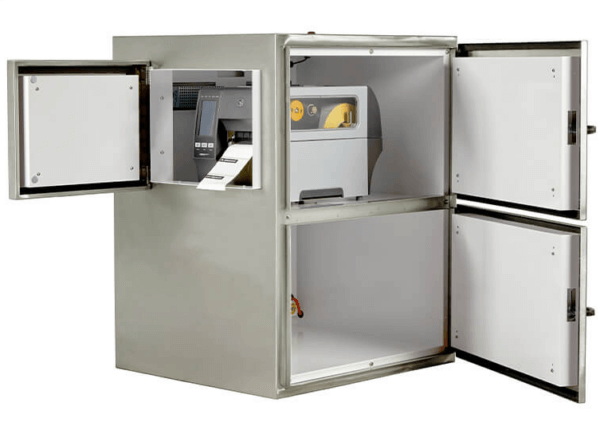 Una solución impresora temperatura extrema instalada con una impresora industrial Zebra, ZT411
