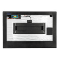 Vista frontal de un gabinete para TV exterior 32"