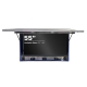 Monitor de acero inoxidable IP69K abierto, orientado al frente, con Hisense 55E6NT instalado