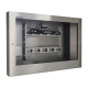 Monitor de acero inoxidable IP69K cerrado, vista lateral izquierda