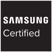 Imagen de diseño certificada por Samsung para el soporte pared de Armagard para displays