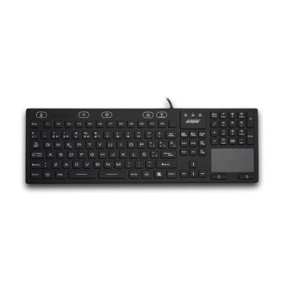 El teclado touchpad resistente al agua negro IP68 de Armagard