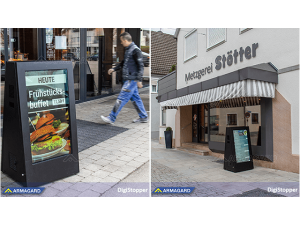 Presentamos los carteles digitales portátiles para exteriores DigiStopper de Armagard 